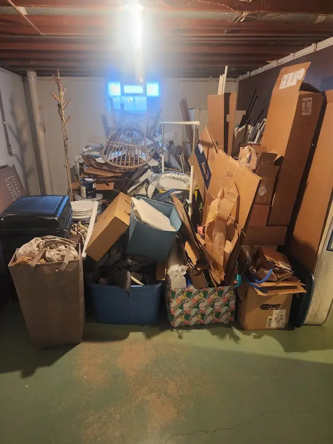 Roll-off dumpster container at job site for 20 Yard Dumpster Rental in Morristown